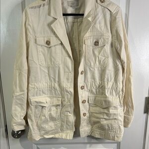 LOFT Off-White Utility Jacket